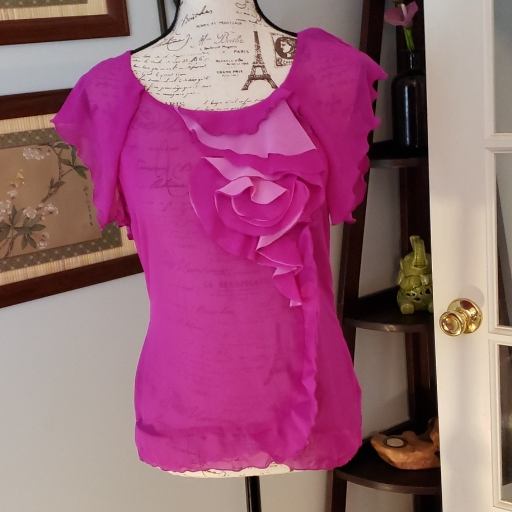 Worthington Orchid & Fuschia Blouse Size S
